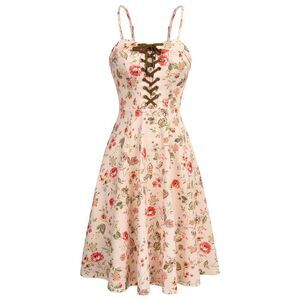 Scarlet Darkness Women's Floral Summer Dress 2024 Vintage Sundress With Pockets